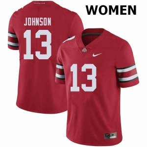 Women's Ohio State Buckeyes #13 Tyreke Johnson Red Nike NCAA College Football Jersey In Stock JDH1244IC
